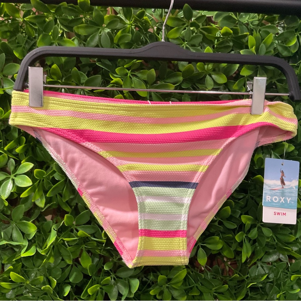 Roxy Multicolor Striped Swim Bottom Size Large